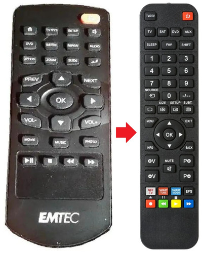 Telecomando adatto per emtec - telecomando,