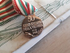 medaglia d'oro vittorio veneto prima guerra 1918.1968 con nastrino originale