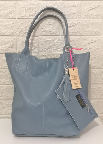 Borsa pochette azzurra carta - borsa,