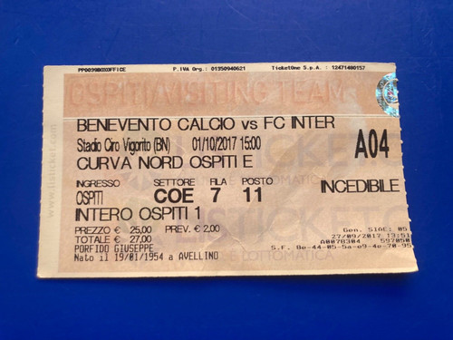 Biglietto ticket partita - biglietto,