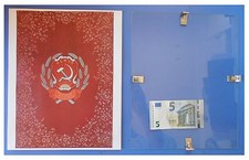 RSFSR emblema falce martello Russia URSS Comunismo quadro cornice vetro cm 30x24