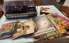 80 DISCHI  33/45 GIRI, Giradischi RASSEL, radio, mangiacassette, 2 casse audio, 