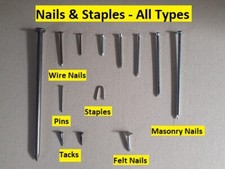 CHIODI GRAFFETTE E SPILLE - Tutti i tipi e dimensioni - per legno feltro muratura e pietra