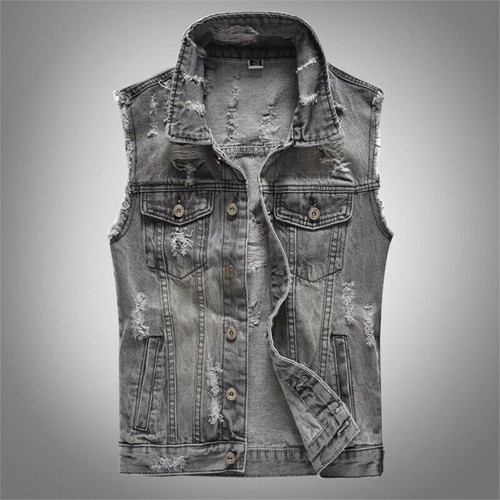 Gilet uomo grigio denim - ,