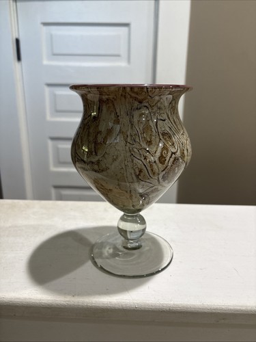Vaso piedistallo vetro