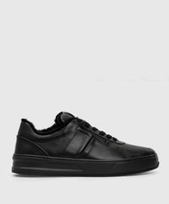 TODS UOMO Sneakers nere in pelle con pelliccia