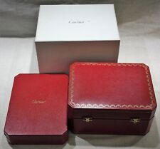 Cartier Rare red leather watch box and papers Santos 100 squelette palladium 