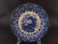 ANTICO RARO PIATTO PORCELLANA WEDGWOOD SEGNI ZODIACALI META' '800 BIANCO BLU