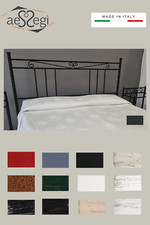 Testata letto matrimoniale in ferro battuto Silvana con giroletto