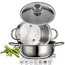 CASSERUOLA VAPORIERA CM 26 CON CESTELLO SOVRAPPONIBILE COPERCHIO IN VETRO