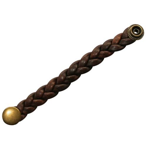 Plain braided brown leather - plain,