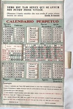 Calendario Perpetuo 1931 Originale Raro Cartoncino Con Busta 