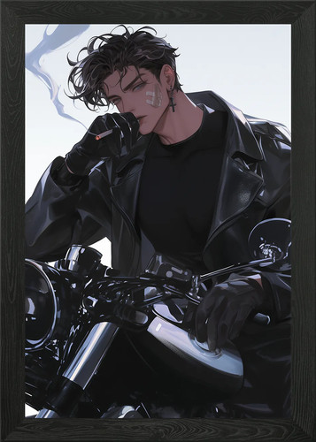 Anime biker with - anime,