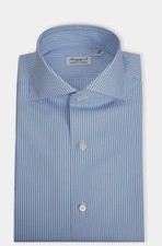 Finamore Camicia Sartoriale In Cotone Popeline Doppio Ritorto Linea Milano 