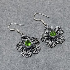 Orecchini bigiotteria regalo moda pietra preziosa forma rotonda peridoto...