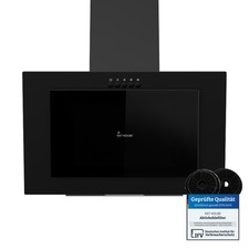 Cappa aspirante 60cm acciaio inossidabile vetro nero Funzionamento a pulsante