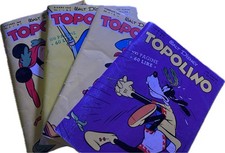 Lotto Fumetti Topolino vintage Walt Disney N° 2-3-7-11  anno 1949-1950 RISTAMPA