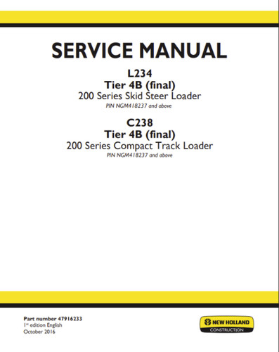 New holland l234 c238 tier - new,