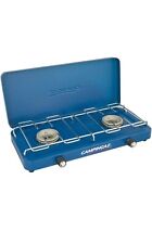 ✅ Fornello 2 Fuochi Portatile da Viaggio Campeggio a Gas Blu con Valigetta 1500W