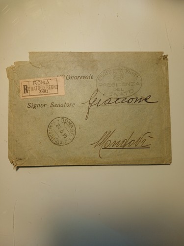 Busta viaggiata senato del - busta,