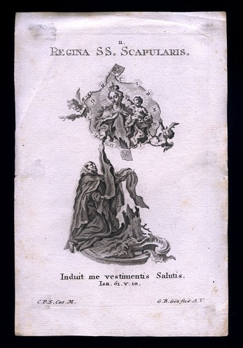 Santino incisione 1700 madonna - 1700,