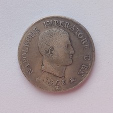 REGNO D'ITALIA - Napoleone - 5 LIRE - B - 1808 - Moneta Restaurata - Argento 