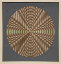 BIASI ALBERTO (Padova, 1937) INTERSEZIONE ROSSO GIALLO serigrafia 1969 cm. 47 x 