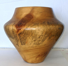 Vintage Arizona Artist Greg Campbell Lathe Turned Aspen Wood Olla Pot/Jar/Vase