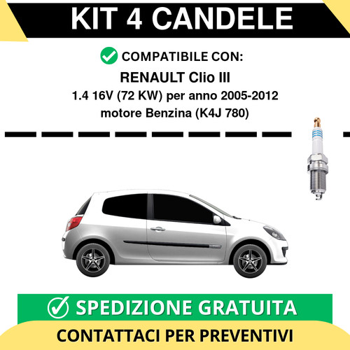 Kit candele per renault - kit, 4