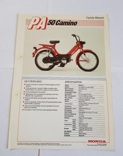 Honda pa50 camino scheda - camino,