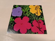 warhol bellissimo biglietto invito fiori vintage firmato a mano