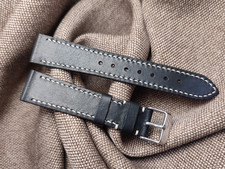 Cinturino 19 mm Nero artigianale Pelle Bovina Fibbia 16 mm Italy (191605)