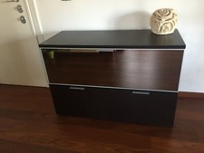 Madia Salotto PRESOTTO Oasi Rovere Moro + Vetro Specchiato