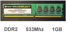 Memoria RAM DDR2 PC2-4200 533Mhz 1GB Corsair Value Select VS1GB533D2