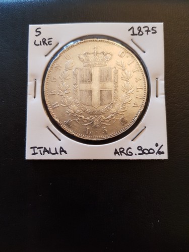 Moneta argento lire 1875 - moneta,