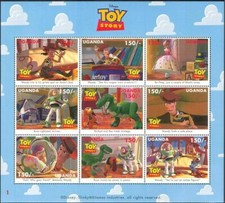 Nevis 1996 Disney Puppets Libro della Giungla Biancaneve Pocahontas Love Hearts sht MNH