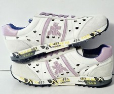 Premiata Lucy D Scarpe da Ginnastica Donna in Pelle Bianco/Lilla (NWoT) - Taglia EU 35/UK 2