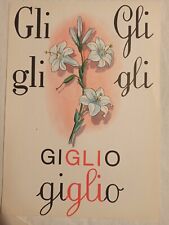  Tavola   gli di giglio 24x 34 ALFABETIERE MURALE ILLUSTRATO VINTAGE