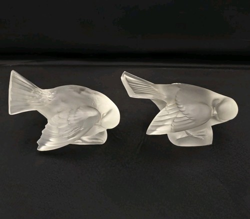 Pair lalique france frosted - pair,