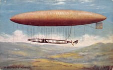 Dirigibile Zeppelin artista AK