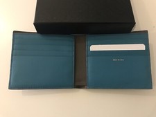PORTAFOGLIO UOMO PAUL SMITH GRIGIO CONTRASTO CAPRI BLU PORTA CARTE DI CREDITO NUOVO CON ETICHETTE £175
