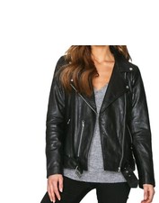 Giacca in pelle nera per donna