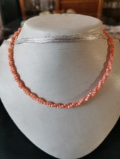 girocollo palline di corallo rosa