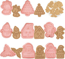 Natale Formine Biscotti 3D Stampi Biscotti Tagliabiscotti Con 8 Pezzi Stampa per