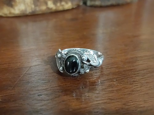 Anello argento con intarsio - con,