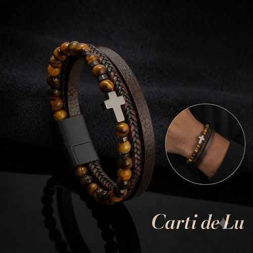 Bracciale croce uomo vera