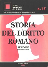 Storia del diritto romano - Manuali Giuridici n. 17 ed. Simone