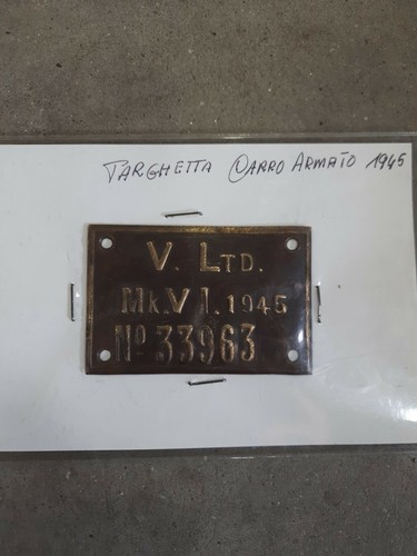 Targhetta carro armato - carro, targa