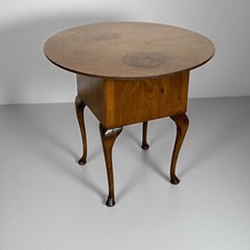 Antico tavolino da lavoro per cucito porta ricamo inglese mobile d'epoca 900 