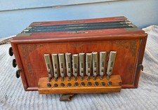 RARO F.A. Böhm Melodeon diatonico / 1 fila tedesca Concertina Squeezebox antico